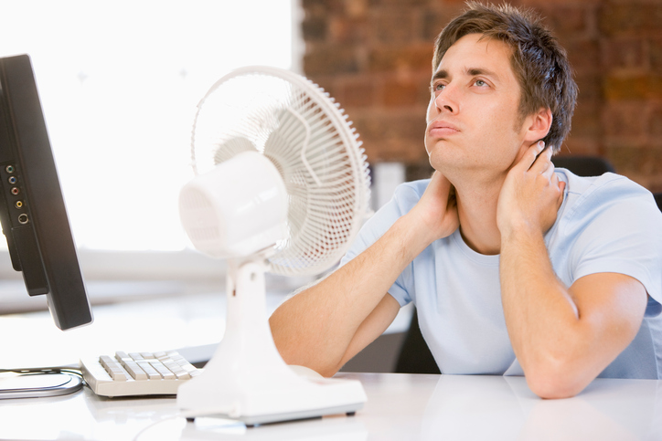 man too hot dehumidifier or air conditioning to get cooler?
