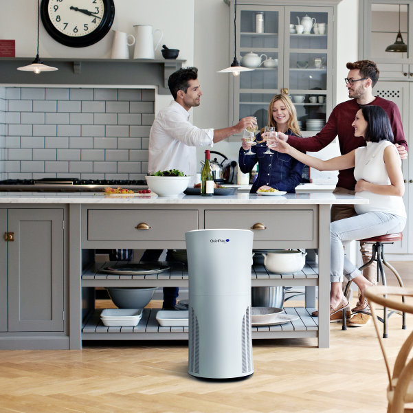 quietpure home air purifier in kitchen in